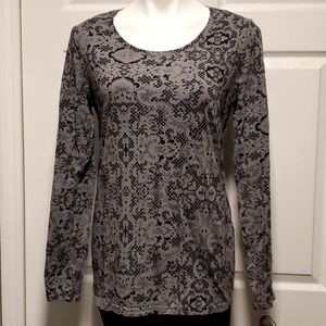 No Boundaries Printed Women's Gray Long Sleeve Top - Size 2XL (19)